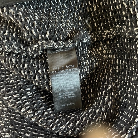 Rag & Bone Black Leather Trim Button Down Knit Shirt Jacket Women's Size M - Picture 10 of 10